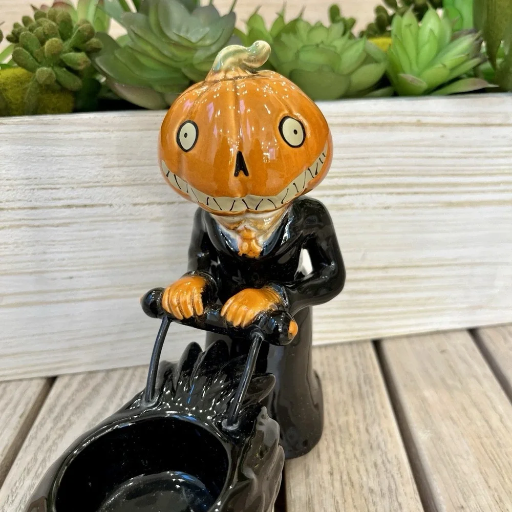 Yankee Candle PumpkinPeople Raven Carriage TeaLight Holder Halloween 2011 Rare